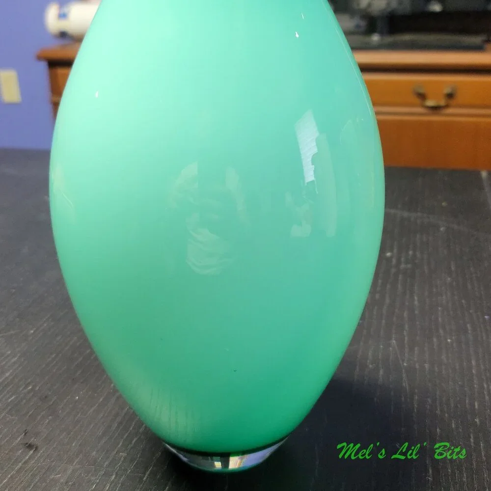 Crate & Barrel Splash Vase In Blue Green Salt Made in Poland